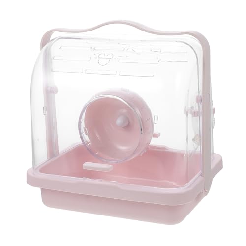 COSMEVIVI Hamster mit Käfig Rattenbehälter Kleiner Reisekoffer Hamster Tragekäfig Hamstertragetasche Hamster transportbox Hamster-Transportbox Reise Hamsterkoffer Hamster Tragetasche pp Rosa von COSMEVIVI