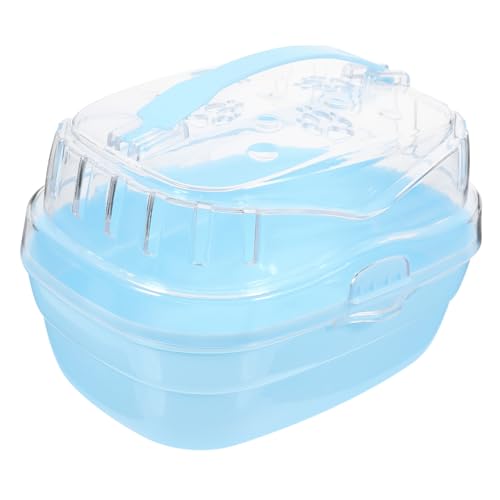 COSMEVIVI Hamster-tragebox Wasserkocher Hamsterträger Tragbare Hamstertrage Griff Design Hamsterkäfige Hamsterhaus Reise Hamsterkoffer Tragetasche Für Hamster Reise Hamsterkäfig Pp Sky-Blue von COSMEVIVI