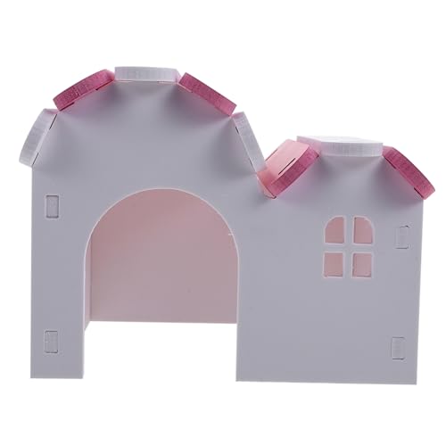 COSMEVIVI Hamsterhöhle hamsterbett Hamster versteck Hamster Home Small pet Sleep Supplies Schlafvilla für Hamster Hamsterhütte Haustier lebendes Hamster-Haustier-Nest PVC-Material Rosa von COSMEVIVI