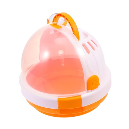 COSMEVIVI Hamsterkäfig Hamster käfig Hamster cage Hamstertragekäfig Kleintierträger Hamsterhaus Outdoor-Transportbox für Haustiere Reiseträgerkäfig Hamsterträger Hamster-Reisekäfig pp Orange von COSMEVIVI