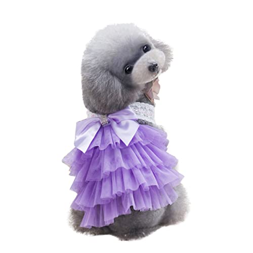 COSMEVIVI Haustier Bowknot Kleid Haustier Hunde Tutu Kleid Haustier Hunde Rock Haustier Kleidung Haustier Hunde Kleid von COSMEVIVI