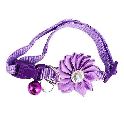 COSMEVIVI Haustier-Halskette Haustier-Blumen-Halskette Kragen Zur Versorgung Blumenkragen Wurfhalsbänder Kätzchenhalsbänder Verstellbarer Kragen Heimtierbedarf Haustier Bowknot Violet von COSMEVIVI