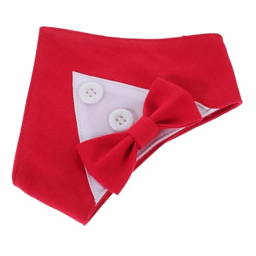 COSMEVIVI Hundeparty-Halstuch Speicheltuch modische Hundefliege bequemes Polyester-Bandana dekoratives Hundehalsband Rot XS von COSMEVIVI