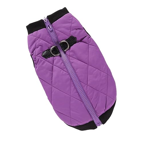 COSMEVIVI Haustier Mantel Haustiermantel des neuen Jahres Hundeweihnachtskleidung Winterjacken hundewintermantel Hunde Winterjacke Haustier warme Kleidung Welpenmantel Polyester Violett von COSMEVIVI