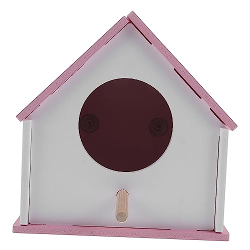 COSMEVIVI Haustier Vogelnest Außerhalb des Vogelhauses Vogelkabine Hausvogelnest Vogelhaus- Papageienhaus Vogelhütte Vogelnesthaus Zartes Vogelhaus Haustier-vogelhaus Fink PVC Rosa von COSMEVIVI