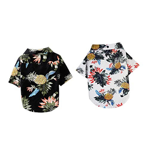 COSMEVIVI Haustierbluse Hawaii-Outfits hawaiianisches Kostü Sommerhemd für Haustiere Hundebekleidungshemd Hundekleidung Haustierbekleidung Kreatives Hundekostü Welpenkleidung Navy von COSMEVIVI