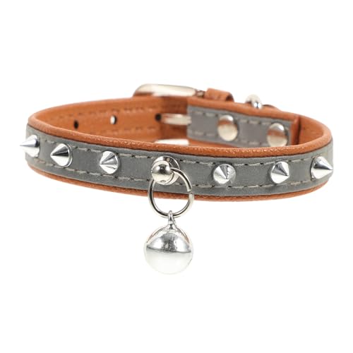 COSMEVIVI Haustierhalsband für Haustier Nieten-Hundehalsband mit Nieten PU-Kragen Haustier Hals merksam Hunde Verstellbarer Kragen Katzenhalsband PU- Blue von COSMEVIVI