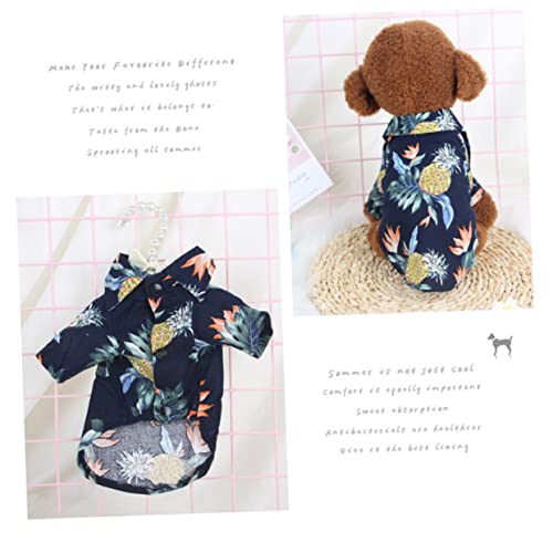 COSMEVIVI Haustierkleidung Hawaii-Hemden Welpen-Hawaii-Shirt Hundeshirt Hundehemden Sommerkleidung Für Hunde Kühlweste Für Haustiere Sommerhemd Für Haustiere Hunde-Outfits Hunde-t-Shirt Navy von COSMEVIVI