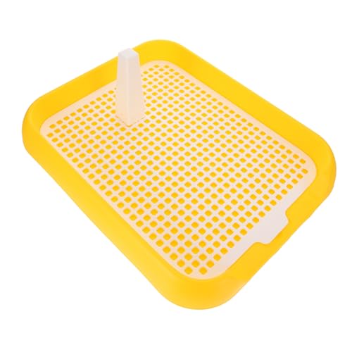 COSMEVIVI Haustiertoilette Pee-Pad-Halter Mesh-Hund Haustier toilettenauflage Bad hundetoilette für drinnen hundetoiletten Welpen Innentoilette hundetöpfchen aus Kunststoff pp Yellow von COSMEVIVI