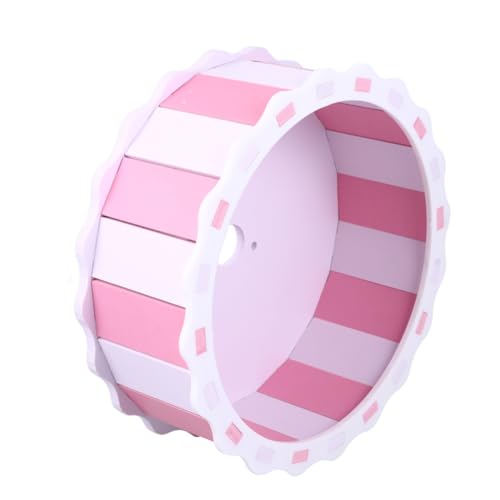 COSMEVIVI Stummes Hamsterrad Spielzeug Laufrad aus Holz Laufrad für Zwerghamster Chinchilla Laufradball Rosa 17 cm von COSMEVIVI