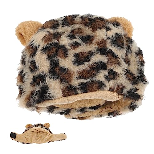 COSMEVIVI Hund Cosplay Hut Hundemütze Plüschtiere Halloween-Dekor Katze Löwenhut Leopardendekor Welpe Halloween Costume Halloween Kleidung Kätzchen-Zubehör dekorativer Katzenhut Polyester von COSMEVIVI