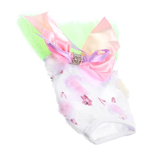 COSMEVIVI Hund Prinzessin Kleid Welpen-Prinzessin-Kleid Sommerkleidung für Hunde Sommerkostüme für Hunde hundekleidung hundebekleidung Dog Clothes Welpenkleid kleine hundekleider Polyester von COSMEVIVI