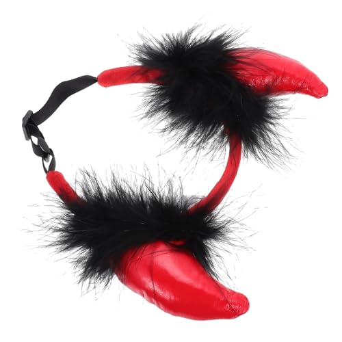 COSMEVIVI Hunde Halloween Stirnband Haustier Teufel Kostüm Hunde Stirnband Plüschtiere Katzen Teufel Horn Stirnbänder Welpen Kopfschmuck Haustier Party Dekoration Party Hunde Kopf von COSMEVIVI