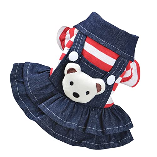 COSMEVIVI Hundebekleidung Katzenkleid Für Katzen ädchen Hund Jeanskleid Hunde Denim Für Hunde Hunde-Outfits Hunde-Hoodie Weste Für Kleine Hunde Welpenkleidung Für ädchen Hundekleid Rot von COSMEVIVI