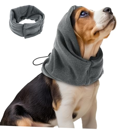 COSMEVIVI Hundehalsband hundekleidung Hundemantel Stylische Hundebekleidung Hundeohrenwärmer Hundemütze Haustier Schals für Hunde Schlauchschal für Hunde Ohrabdeckungen Polyester Dark Grey von COSMEVIVI