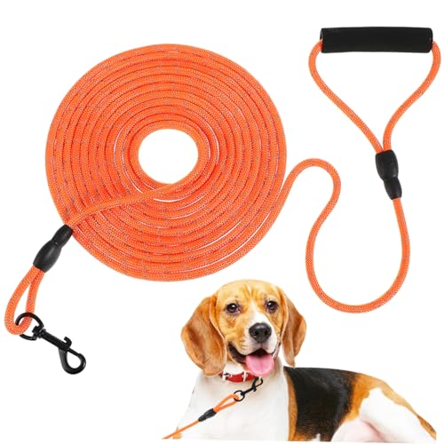 COSMEVIVI Hundeleine Geführte Leine Für Hunde Hundekordel Mit Griff Seil Für Hunde Hund Geführte Leine Hundespaziergang Führt Leine Für Diensthunde Welpen Führen Nylon Orange von COSMEVIVI