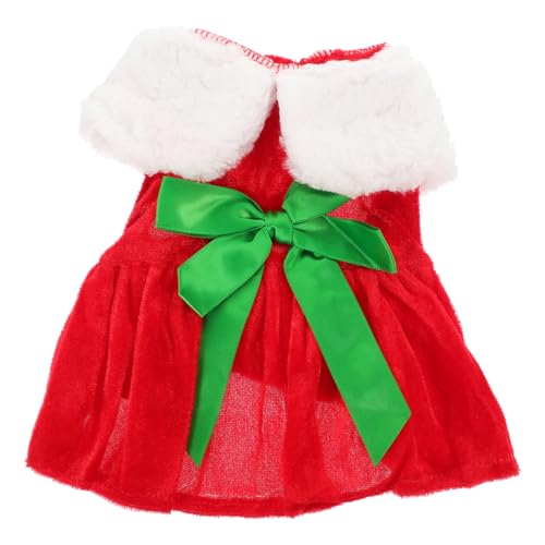 COSMEVIVI Hunderock Mit Schleife Weihnachtswelpenkostüm Hunde Weihnachtsoutfits Sommer Welpe Weihnachten Welpenkleid Schöne Hundekleidung Dackelkleidung Urlaubshunderock Goldener Samt von COSMEVIVI