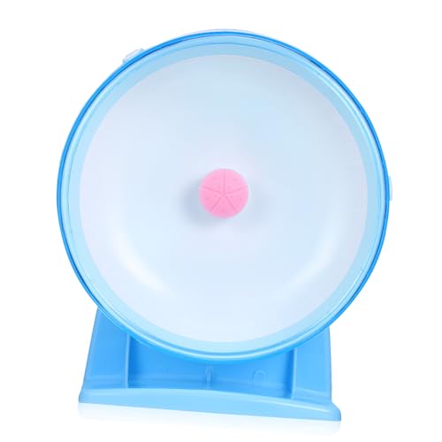 COSMEVIVI Laufrad Für Hamster Meerschweinchen Übung Schweinerad Einstellbar Untertasse Rattenrad Rennmaus Mit Rad Hamster Läuft Haustier Zuckersegelrad Holzspielzeug Spielzeuge PVC Blue von COSMEVIVI