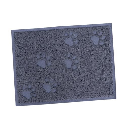 COSMEVIVI PVC Katzenstreuunterlage rutschfeste Reinigungmatte Für Katzen Und Hunde Fußmatte Für Haustiere Graue Futtermatte Für Einfache Reinigung Und Pflege von COSMEVIVI