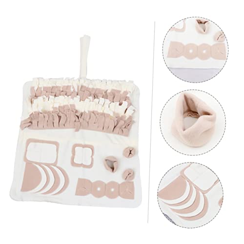 COSMEVIVI Pet Sniffing Pad Hundenasentraining Futtermatte Für Hunde Futterunterlage Für Hunde Interaktives Hundespielzeug Spielzeug-Haustiere Schnüffelmatte Für Welpen Plüsch Beige von COSMEVIVI