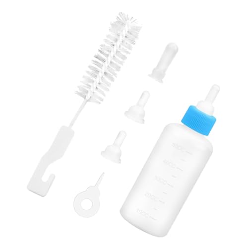 COSMEVIVI Transparentes Haustier-stillflaschen-Set, Kätzchen-welpen-Flasche Mit Klarer, Inklusive Silikon-Schnuller, Reinigungsbürste Für Neugeborene Kleine Haustiere von COSMEVIVI