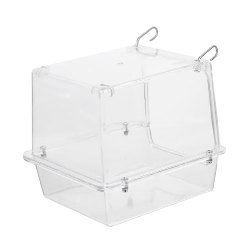 COSMEVIVI Vogelbad reinigen Aquarium Luftpumpe Vogelhäuschen für draußen papagei badewanne wasserbecken wasserwanne Vogel Badewanne hängender Vogeltränkenwürfel Acryl Transparent von COSMEVIVI