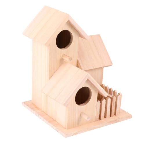 COSMEVIVI Vogelnest Aus Holz 3- -Design Für Vögel Familienvogelhaus Bett Vogelhütte Bett von COSMEVIVI