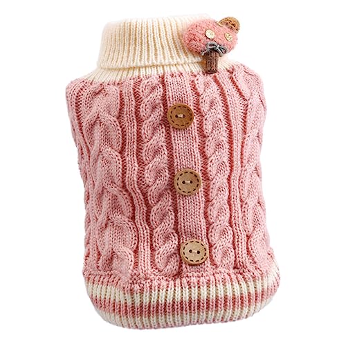 COSMEVIVI Welpenweste Aus Baumwolle Stilvolle Welpenkleidung Winterkleidung Hundepullover Für Kleine Hunde Süsser Welpe Warmhaltender Hundepullover Welpen-Pullover Welpenpullover Stoff Rosa von COSMEVIVI