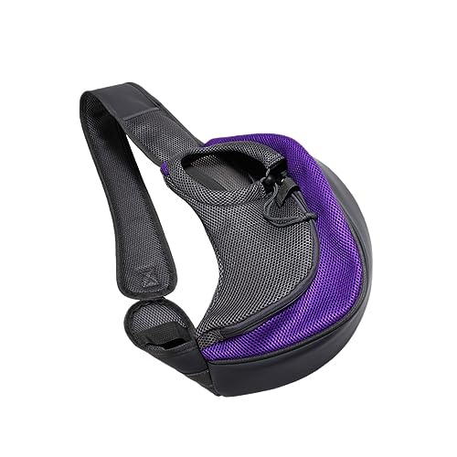 COSMEVIVI Haustier-Tragetasche für Hunde und Katzen Polyester Umhängetasche Crossbody Reisetasche für Haustiere einzelne Umhängetasche Größe L Violett von COSMEVIVI