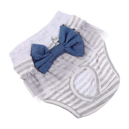 COSMEVIVI Waschbare Hündinnen Windeln Komfortable Wiederverwendbare Hygieneunterhose Für Weibliche Hunde Dekorative Pet Underwear Mit Niedlichem Design Jeans Bowtie von COSMEVIVI