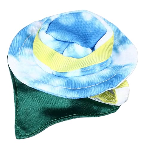 Bartagamen-Cowboyhut-Bandana-Set, Bartagamen-Cowboyhut und Bandana, Halloween-Eidechse, Reptilienkostüm, Coole Haustierkappe, Kleintier-Hamster-Outfit-Anzug (Blue) von COSMICROWAVE