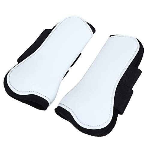 COSMICROWAVE 2PCS White Horse Jumping Leg Boot Protection Support Wrap Guard, professionelle Reitausrüstung mit verdicktem elastischem Innenkissen, einstellbare Beinstraffung, (Front Leggings) von COSMICROWAVE