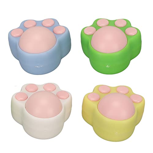 COSMICROWAVE 4Pcs Katzenminze Wand Ball Katze Pfote Zähne Reinigung Starke Haftung 360 Grad Drehbare Essbare Katze Lecken Spielzeug von COSMICROWAVE