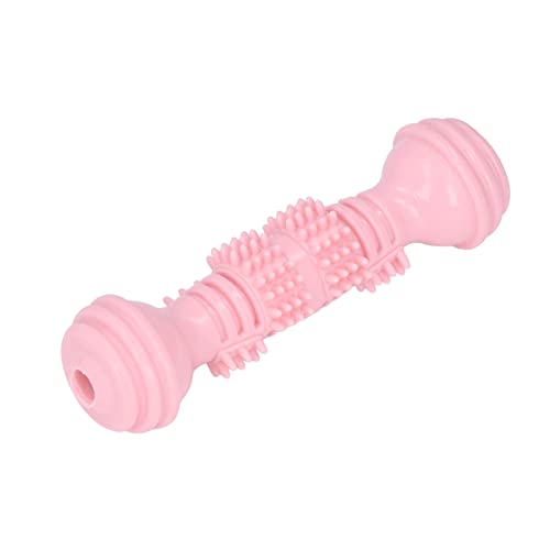 COSMICROWAVE Beißspielzeug für Welpen, Hantelzähne, Hundekauspielzeug, quietschendes Hundespielzeug, Hundezahnreinigung, Zahnfleischmassagespielzeug, Angstlinderung, interaktives (Pink) von COSMICROWAVE