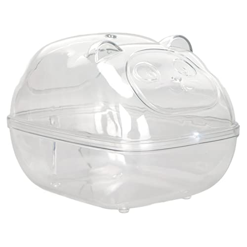 COSMICROWAVE Hamster-Badebox, Hamster-Badewanne, Hamster-Badezimmer, Kleintier-Lebensraum-Dekor, transparente Betten, Hamster-Badewannen-Toilette für Hamster-Zubehör (Cartoon Mickey【Small】) von COSMICROWAVE