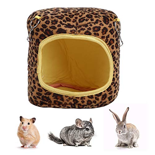 COSMICROWAVE Hamster Beds, House Bed, House Cave Bed, Hideout Bed, Small Animal Warm Nest, Small Pet House, Nest House, Sleep Mat Pad, Sleep Bed, Soft Bed for Small Animals (Leopard Print) von COSMICROWAVE