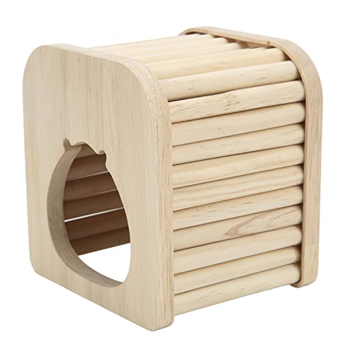 COSMICROWAVE Hamster-Holzhaus, Käfig-Spielplattform, Käfigzubehör, hölzernes Kauspielzeug, Kleiner Haustier-Aktivitätsspielplatz, kleines Tier-Warmnest, kleines Haustierhaus für kleine Tiere, von COSMICROWAVE