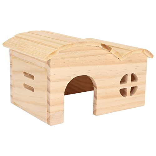 COSMICROWAVE Hamsterhaus-Set aus Holz, bissfest, großer Raum ohne Boden, gemütliche Höhle und warmes Versteck, kleine Haustier-Versteckhütte, Hamsterbett, Haushöhlenbett, Versteckbett für von COSMICROWAVE