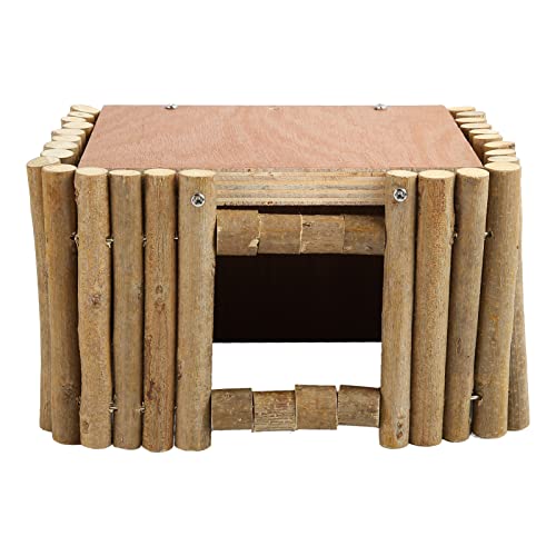 COSMICROWAVE Holz-Hamsterzaun-Versteck, Zähneknirschen, multifunktionales Holzstäbchen-Versteck, Hamsterbett, Betten, Hausbett, Haushöhlenbett, Versteckbett für goldene Bären, kleine Tiere von COSMICROWAVE