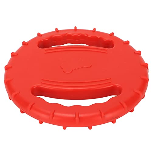 COSMICROWAVE Hunde-Flugscheibe-Spielzeug, Gummi-Flugscheibe, Hundespielzeug, Hunde-Flugscheibe für aggressive Kauer, flexible, quietschende Stressabbau, 2 Seiten, hohles Design, (Red) von COSMICROWAVE