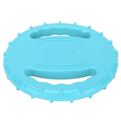 COSMICROWAVE Hunde-Flugscheibe-Spielzeug, Gummi-Flugscheibe, Hundespielzeug, Hunde-Flugscheibe für aggressive Kauer, flexible, quietschende Stressabbau, 2 Seiten, hohles Design, (Sky Blue) von COSMICROWAVE