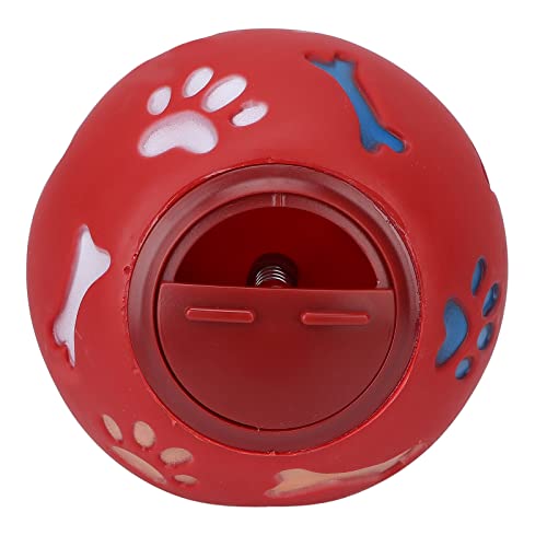 COSMICROWAVE Interaktiver Leckerli-Ball für Leckerli, Leckerli-Futterball für Hunde, multifunktionaler, langsam fressender Hundeball für Hunde, 11 cm Durchmesser, Hunde-Puzzle, Hundespielzeug (Red) von COSMICROWAVE