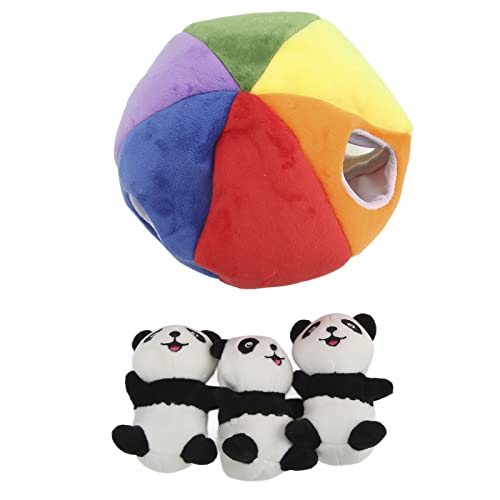 COSMICROWAVE Plüsch-Treehhouse-Panda-Waldtier-Set mit Quietschgeräusch, Welpenspielzeug, buntes quietschendes Hundespielzeug, Panda-Hundespielzeug, quietschendes Hundespielzeug mit Geräusch von COSMICROWAVE