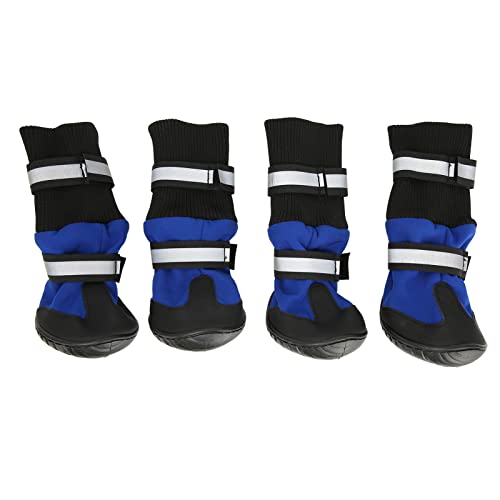 COSMICROWAVE Schutz für Hunde-Winterstiefel, rutschfeste Hundeschuhe mit reflektierendem Riemen, Hundestiefel, Hundeschuhe, Hundestiefel, reflektierende Haustierschuhe, Hundeschutz, (L) von COSMICROWAVE