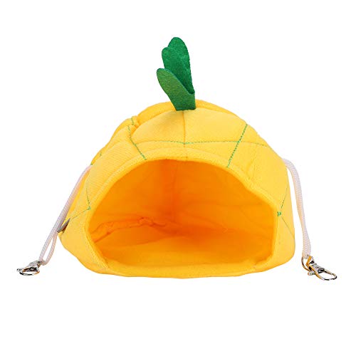 Hamster-Schlafsofa, weiches warmes Kleintiernest, bequemes kleines Haustierhaus, Schlafbett, weiches Bett, gemütliche Höhle und warmes Versteck, für kleine Tiere, Mini-Haustier (Yellow Pineapple) von COSMICROWAVE