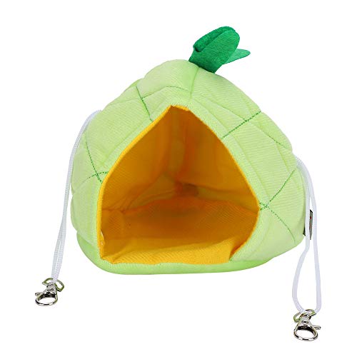 Hamster-Schlafsofa, weiches warmes Kleintiernest, bequemes kleines Haustierhaus, Schlafbett, weiches Bett, gemütliche Höhle und warmes Versteck, für kleine Tiere, Mini-Haustier (green pineapple) von COSMICROWAVE