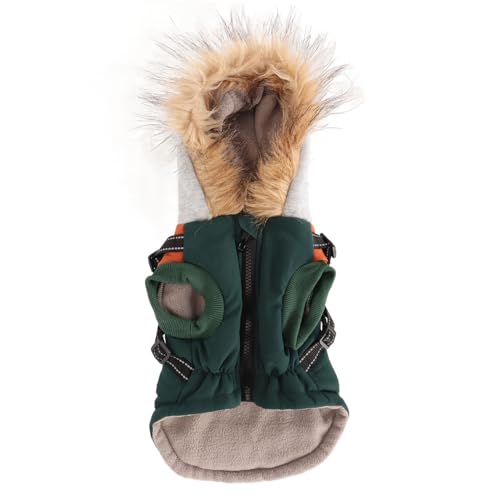 Hunde-Fleece-Hoodie, winddichter, wasserdichter Hundemantel, mit Fleece und Baumwolle gefütterte, warme Hundejacke, Fleece-Futter, extra Warmer Hunde-Hoodie im Winter, (L) von COSMICROWAVE