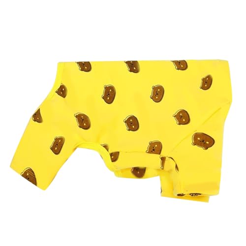 Hunde-Pyjama, gelber Hunde-Einteiler, weiches Hundekostüm, Hunde-Körperanzüge nach Operationen, Hunde-Pyjama für kleine Hunde, Mädchen, Jungen, gelb, weiches Material, dehnbar (L) von COSMICROWAVE