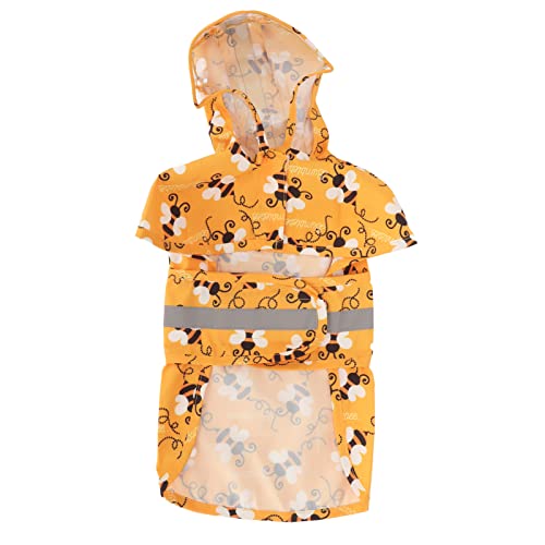 Hunde-Regenmantel, wasserdichte Hunde-Regenjacke mit Kapuze, leichte Haustier-Regenjacke mit Loch für die Leine, Hunde-Regenmantel, reflektierend, atmungsaktiv, leichte (L) von COSMICROWAVE