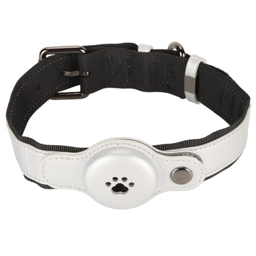 Hunde-Tracker und Aktivitäts- und Gesundheitsmonitor, Hunde-Schockhalsband, Hundehalsband, Haustierhalsband, verstellbares Hundehalsband, PU-Hundehalsband, stilvolles (Silver) von COSMICROWAVE